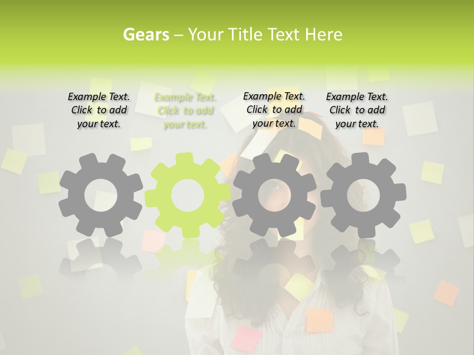 Businesswoman Note Busy PowerPoint Template