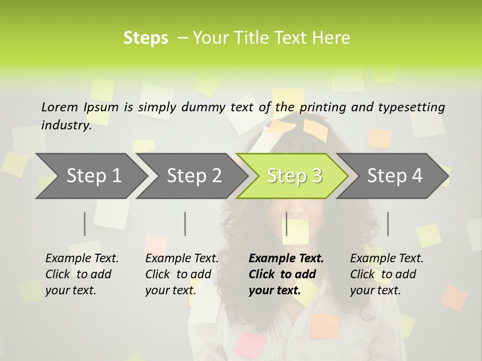 Businesswoman Note Busy PowerPoint Template