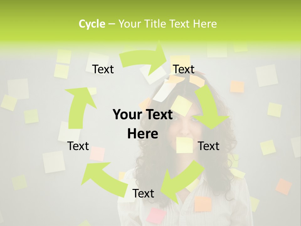 Businesswoman Note Busy PowerPoint Template