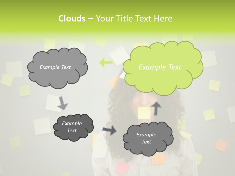 Businesswoman Note Busy PowerPoint Template