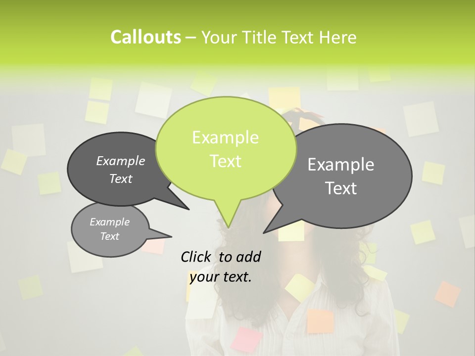 Businesswoman Note Busy PowerPoint Template