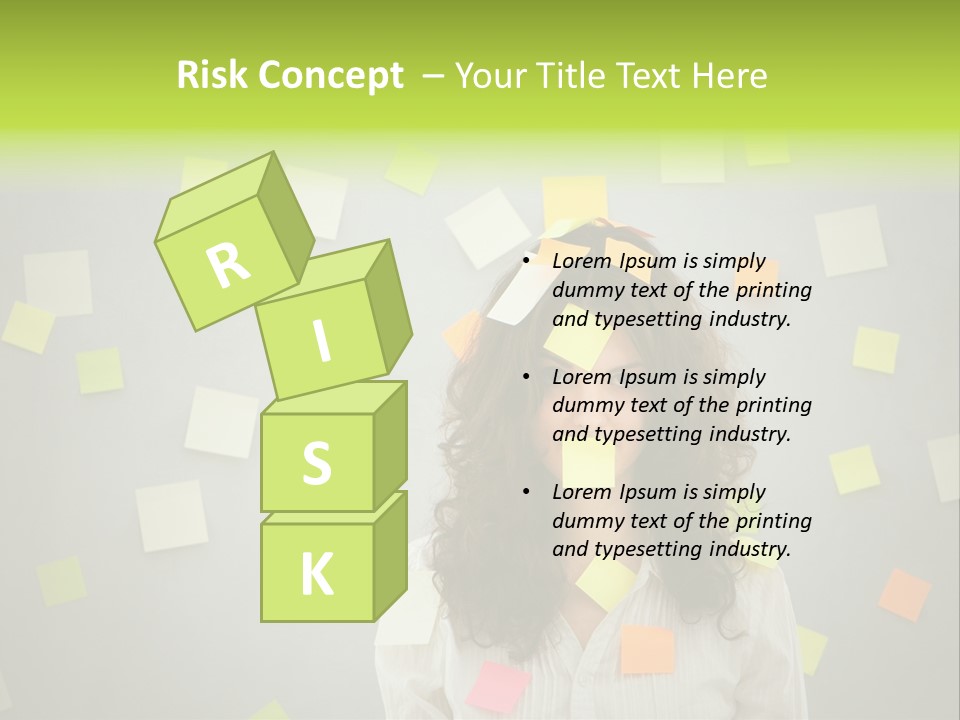 Businesswoman Note Busy PowerPoint Template