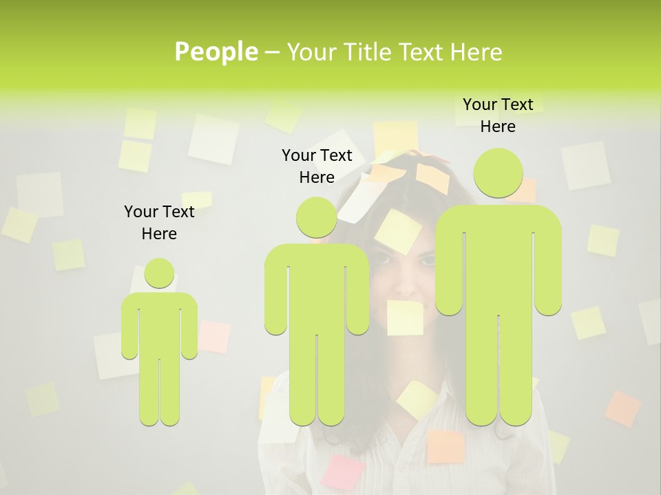 Businesswoman Note Busy PowerPoint Template