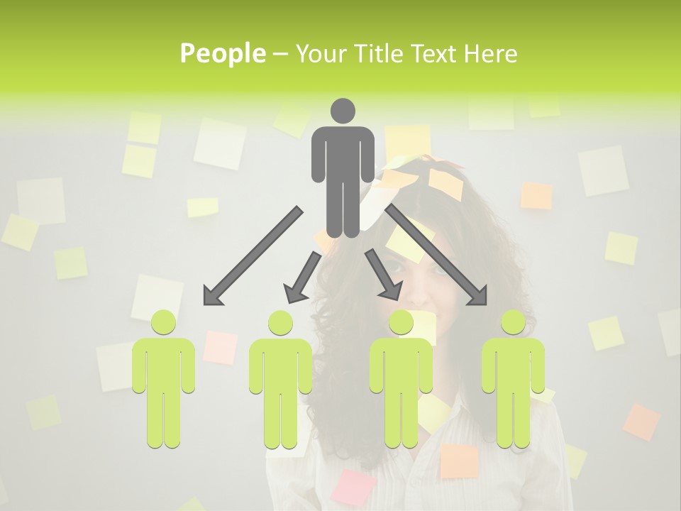 Businesswoman Note Busy PowerPoint Template