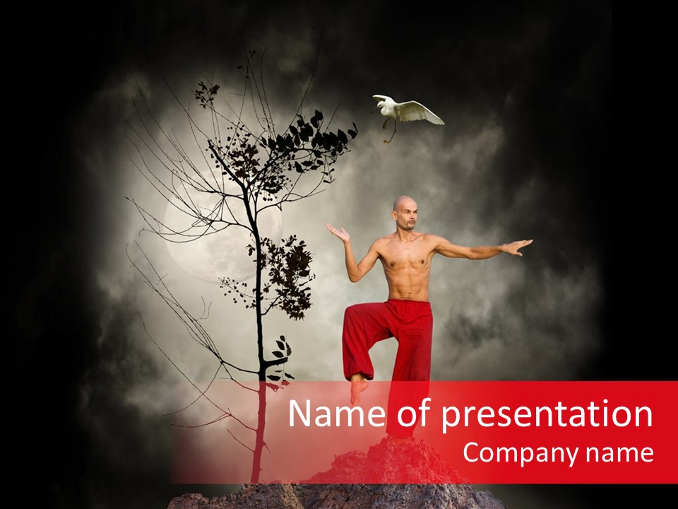 Muscular Combat Heron PowerPoint Template