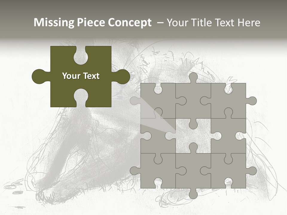 Kitten Drawing Line PowerPoint Template