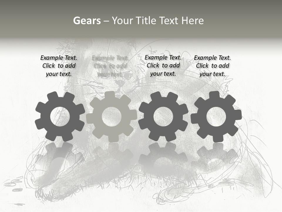 Kitten Drawing Line PowerPoint Template