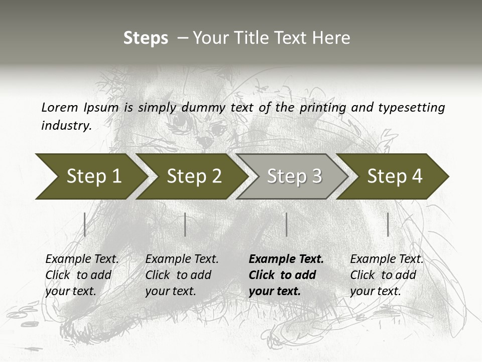 Kitten Drawing Line PowerPoint Template