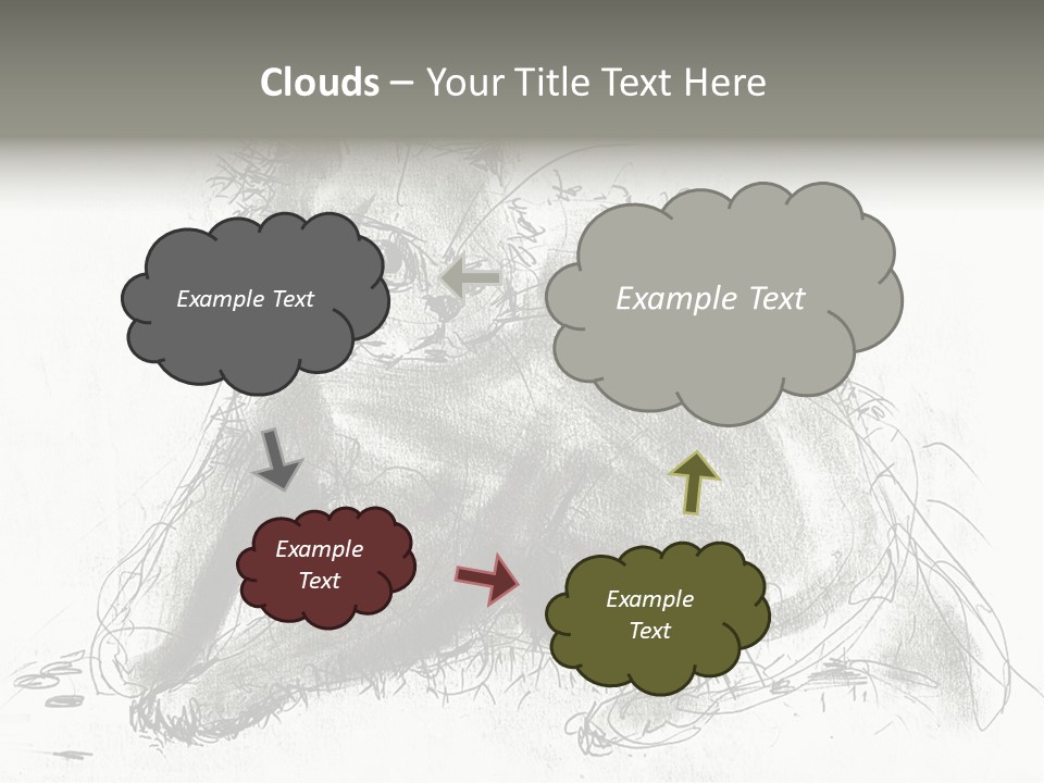 Kitten Drawing Line PowerPoint Template