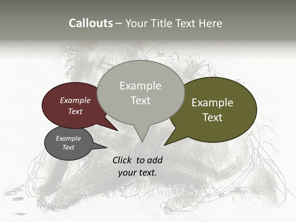 Kitten Drawing Line PowerPoint Template