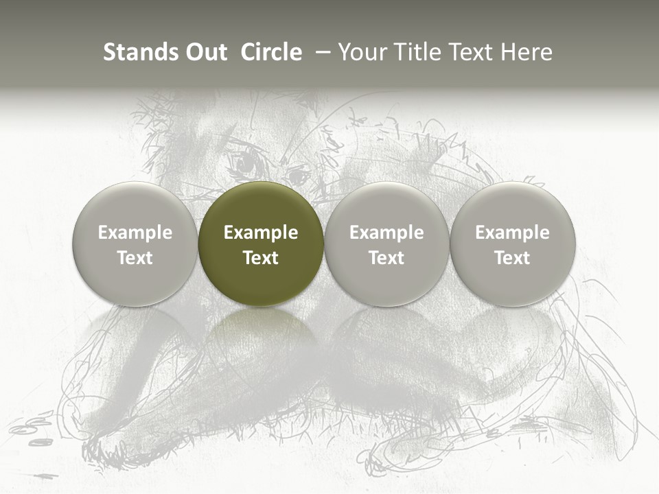 Kitten Drawing Line PowerPoint Template