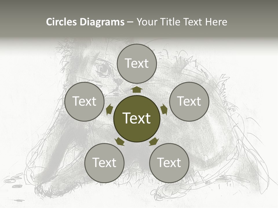 Kitten Drawing Line PowerPoint Template