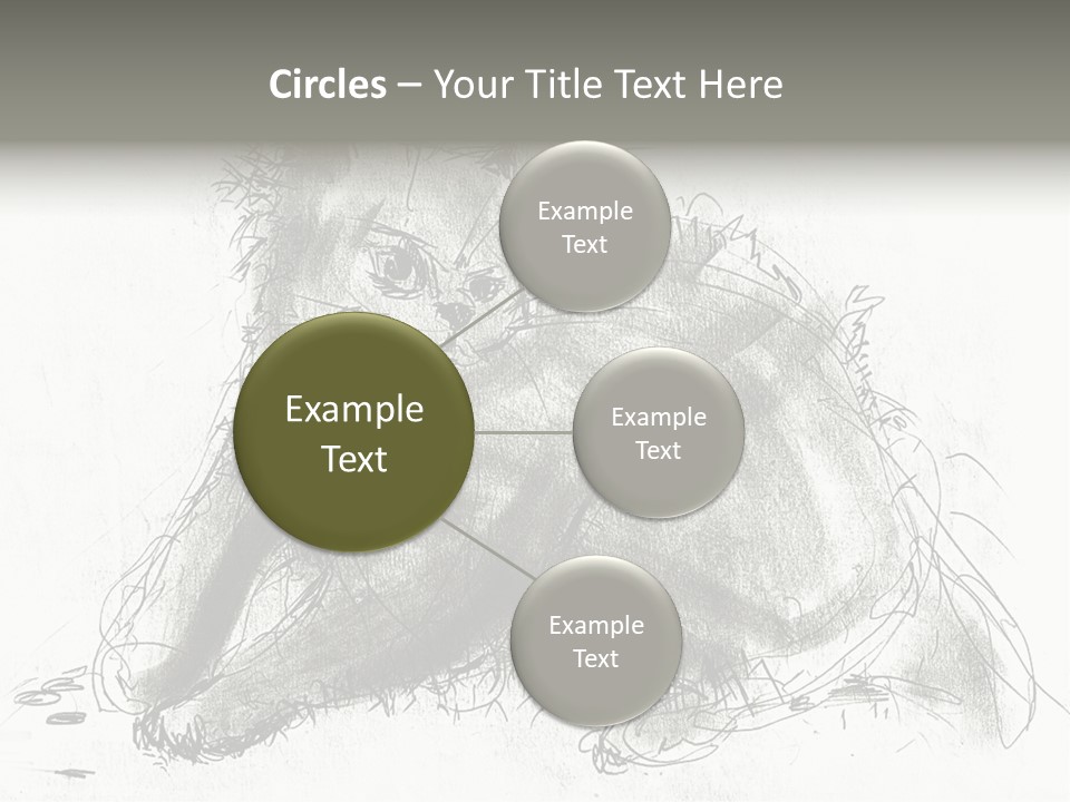 Kitten Drawing Line PowerPoint Template