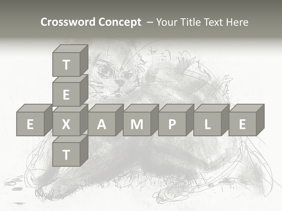 Kitten Drawing Line PowerPoint Template