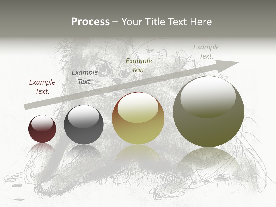 Kitten Drawing Line PowerPoint Template