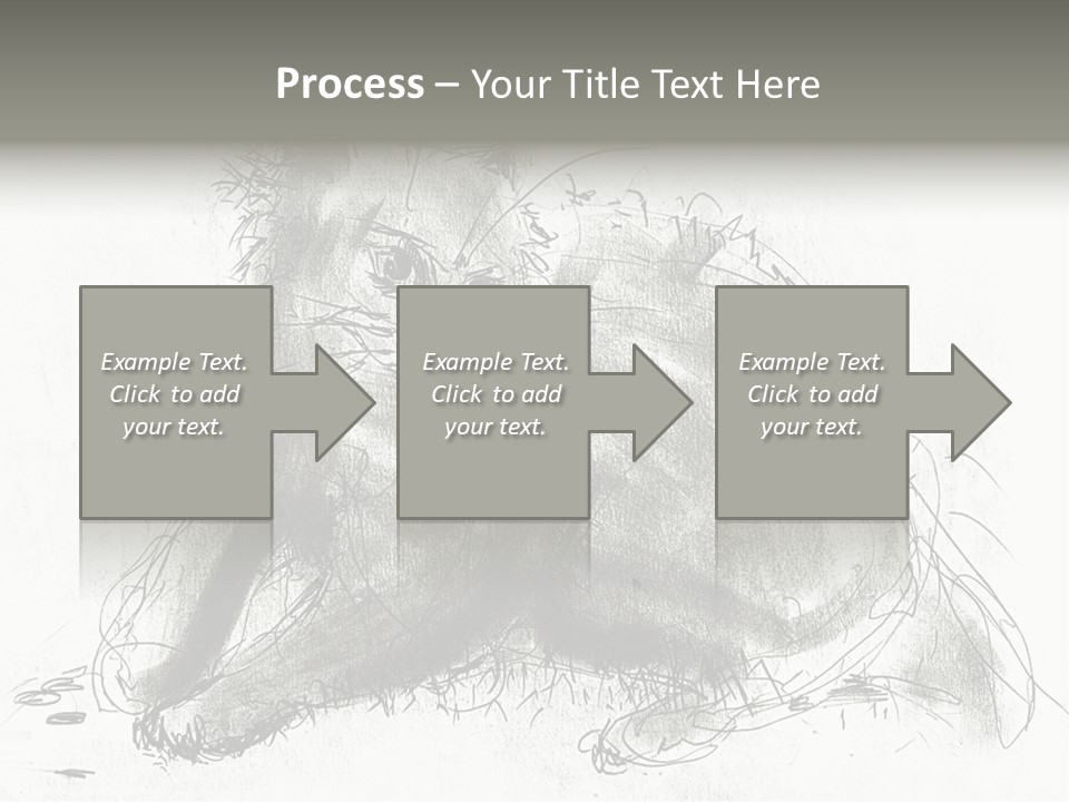 Kitten Drawing Line PowerPoint Template