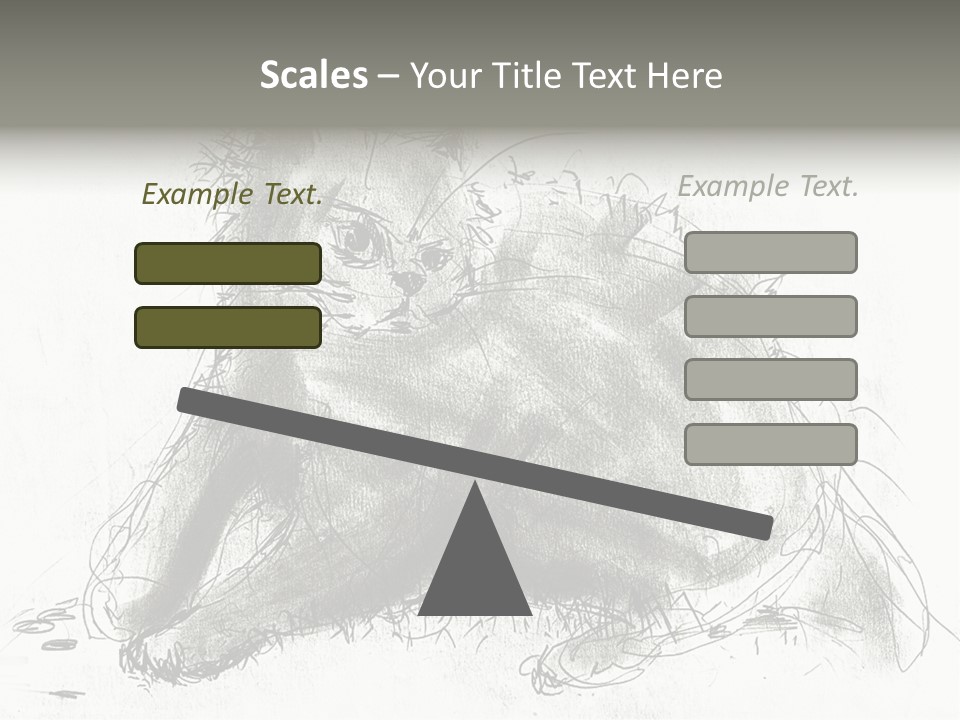 Kitten Drawing Line PowerPoint Template