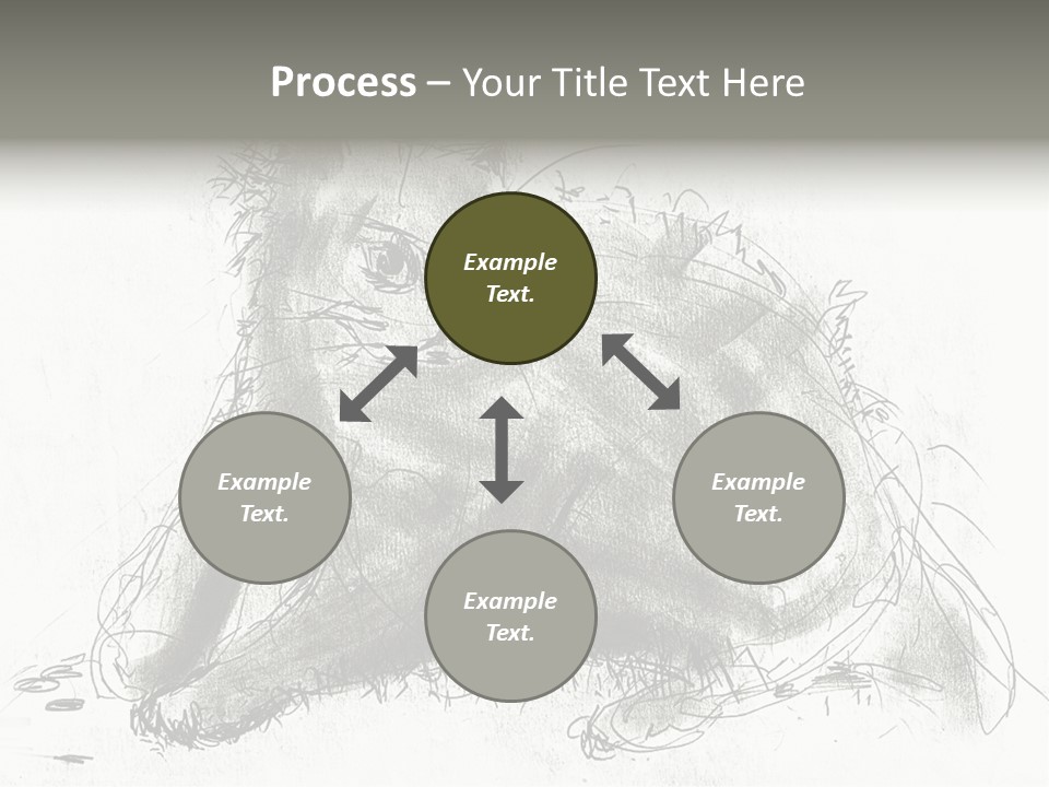 Kitten Drawing Line PowerPoint Template