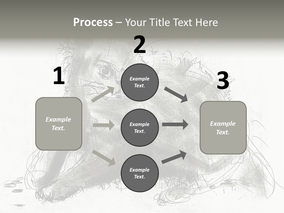 Kitten Drawing Line PowerPoint Template