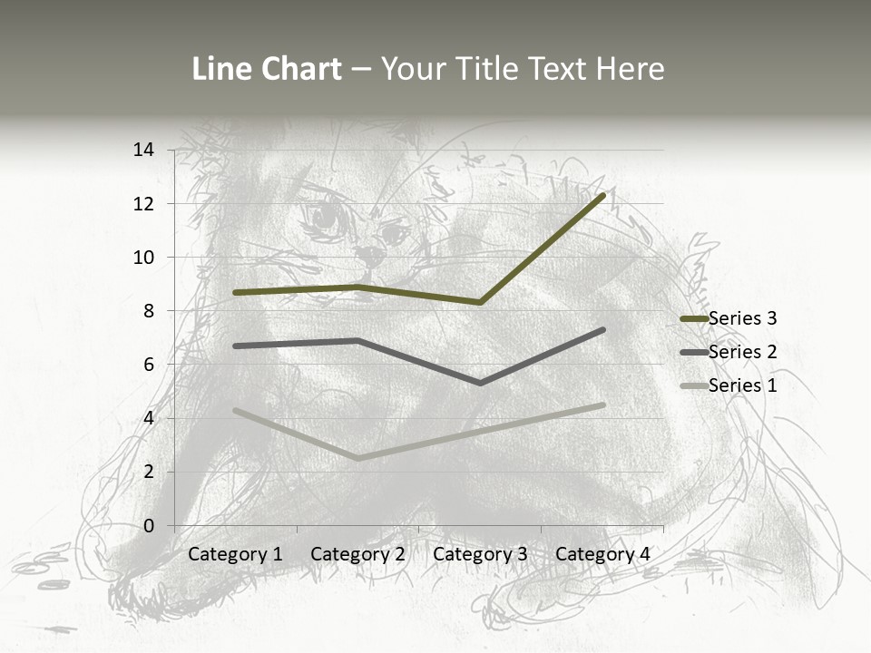 Kitten Drawing Line PowerPoint Template