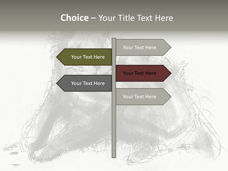Kitten Drawing Line PowerPoint Template