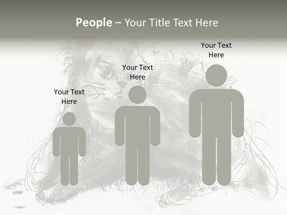 Kitten Drawing Line PowerPoint Template