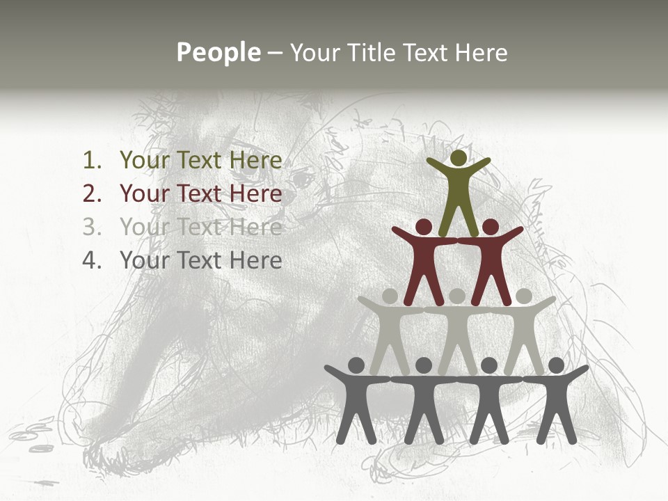 Kitten Drawing Line PowerPoint Template