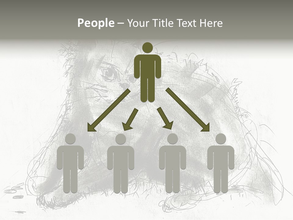 Kitten Drawing Line PowerPoint Template