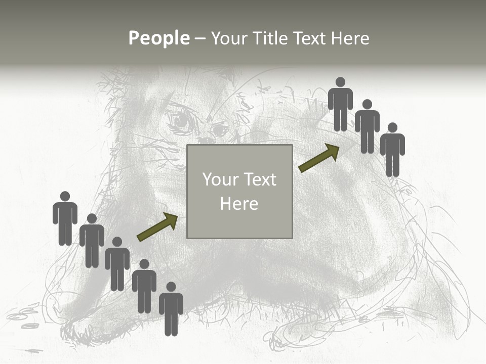 Kitten Drawing Line PowerPoint Template