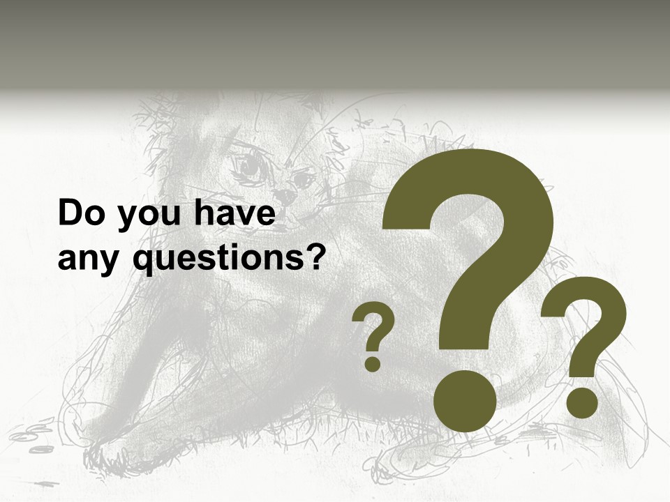 Kitten Drawing Line PowerPoint Template