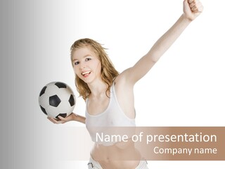 Port Woman Happy PowerPoint Template