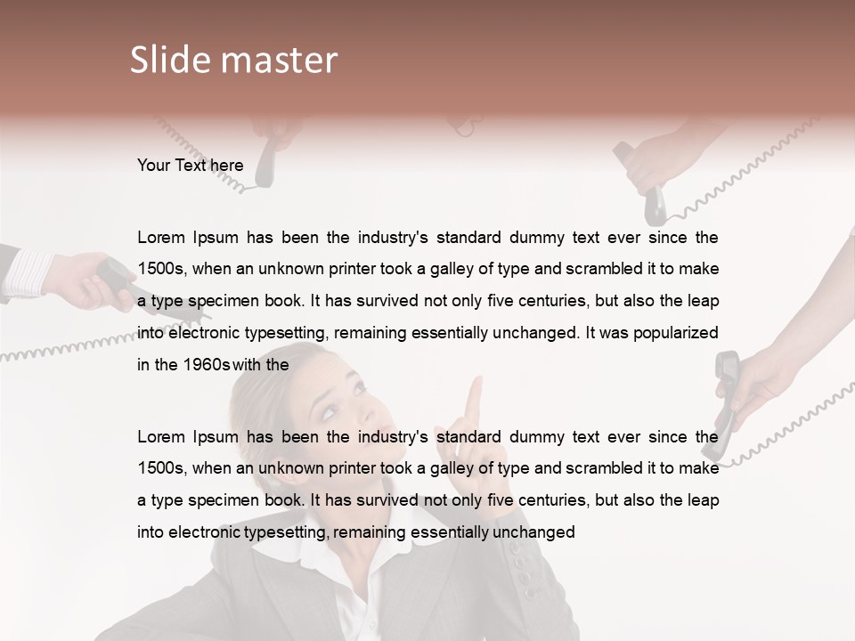 Lady Phone  PowerPoint Template