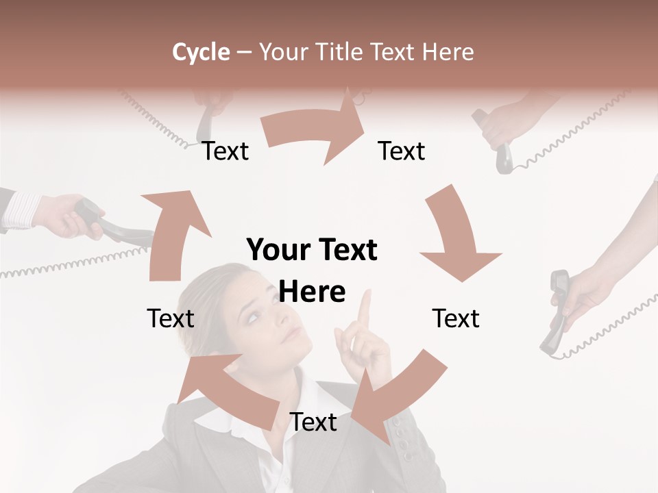 Lady Phone  PowerPoint Template
