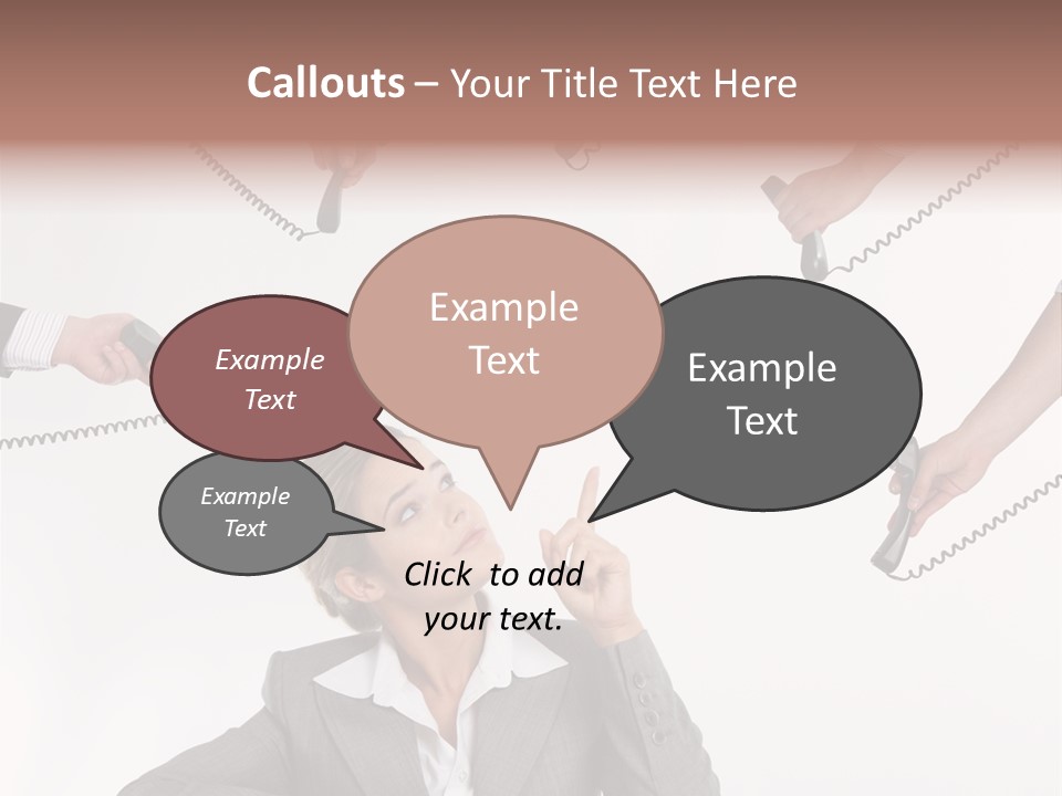 Lady Phone  PowerPoint Template