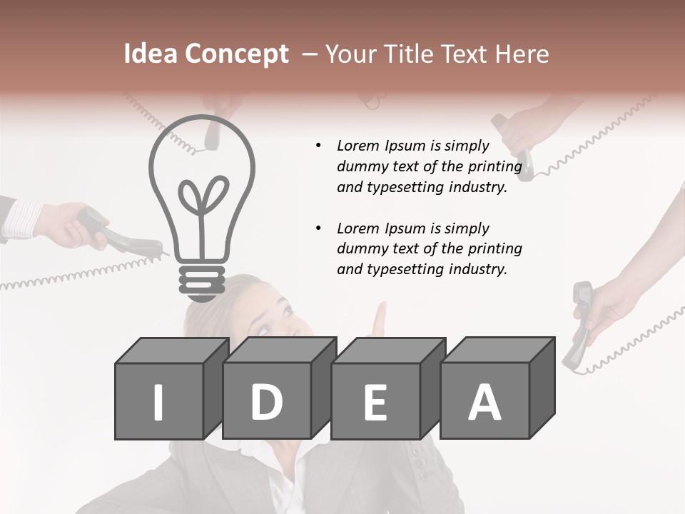 Lady Phone  PowerPoint Template