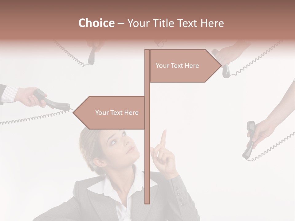 Lady Phone  PowerPoint Template