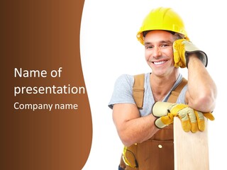 Yellow Construction Suit PowerPoint Template