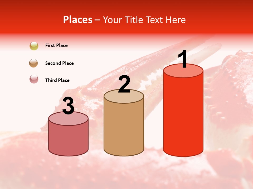 Snow Crab Legs On White Background Focus On Claw PowerPoint Template