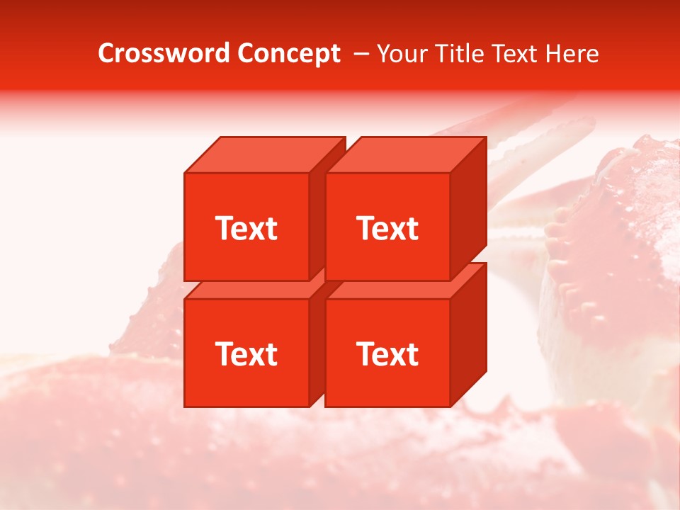 Snow Crab Legs On White Background Focus On Claw PowerPoint Template