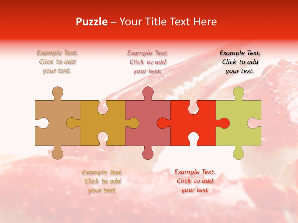 Snow Crab Legs On White Background Focus On Claw PowerPoint Template