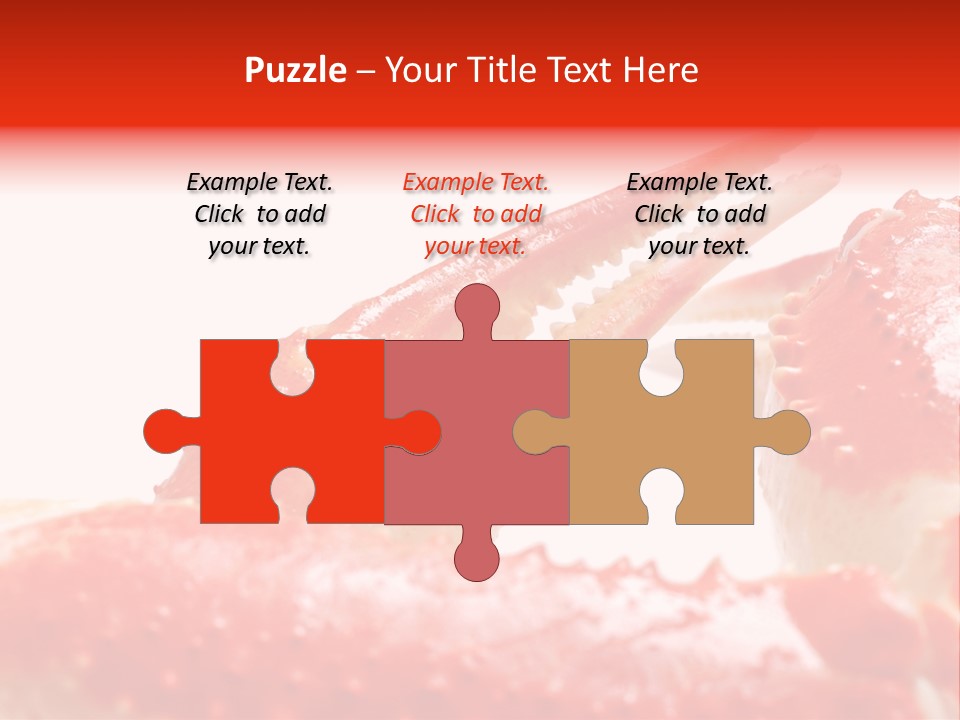 Snow Crab Legs On White Background Focus On Claw PowerPoint Template