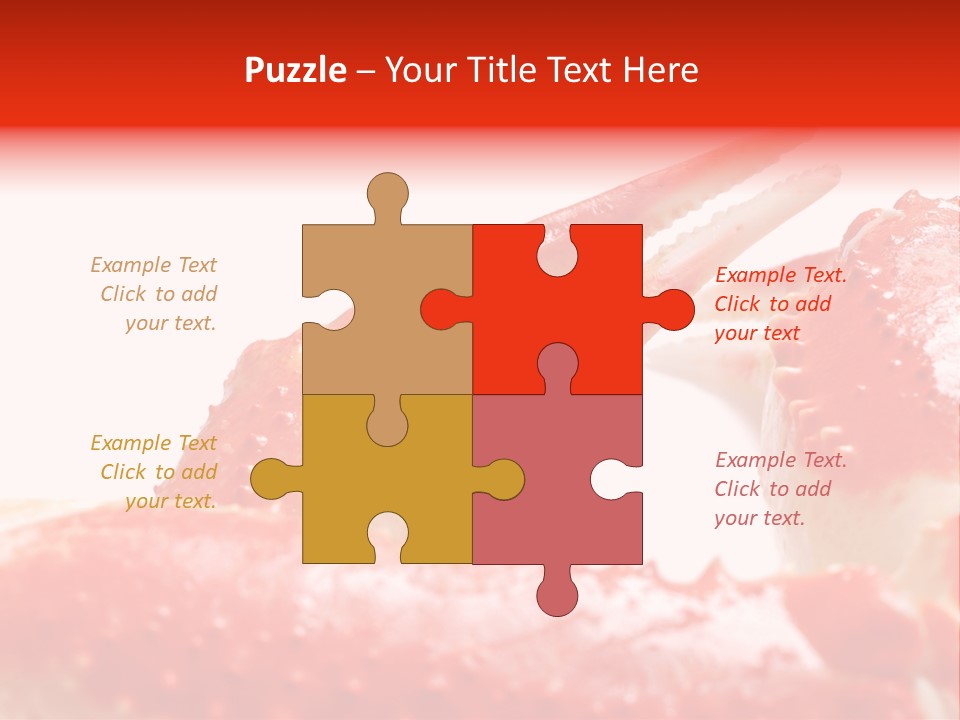 Snow Crab Legs On White Background Focus On Claw PowerPoint Template