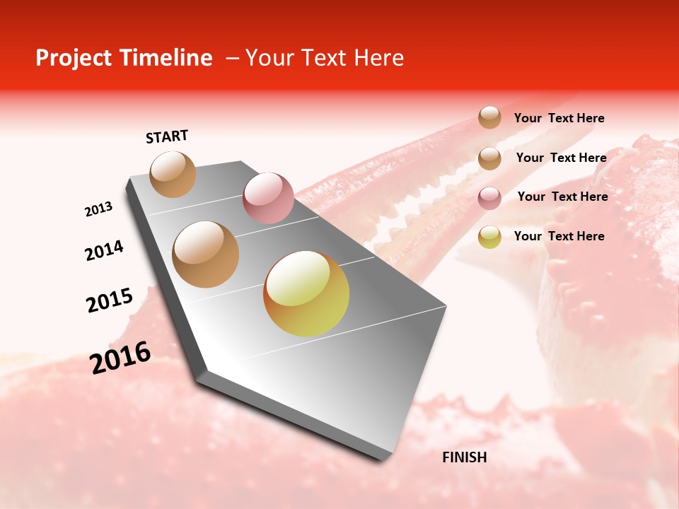 Snow Crab Legs On White Background Focus On Claw PowerPoint Template