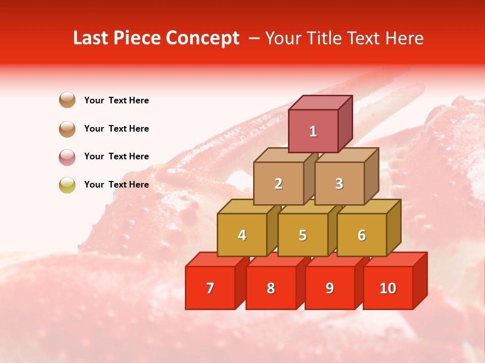 Snow Crab Legs On White Background Focus On Claw PowerPoint Template