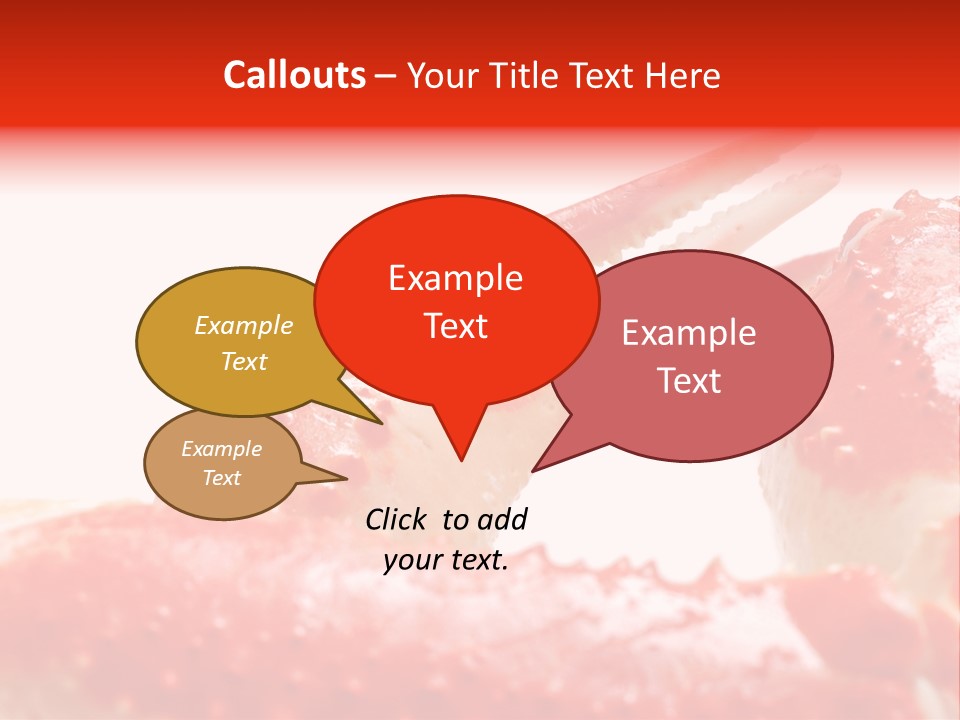 Snow Crab Legs On White Background Focus On Claw PowerPoint Template