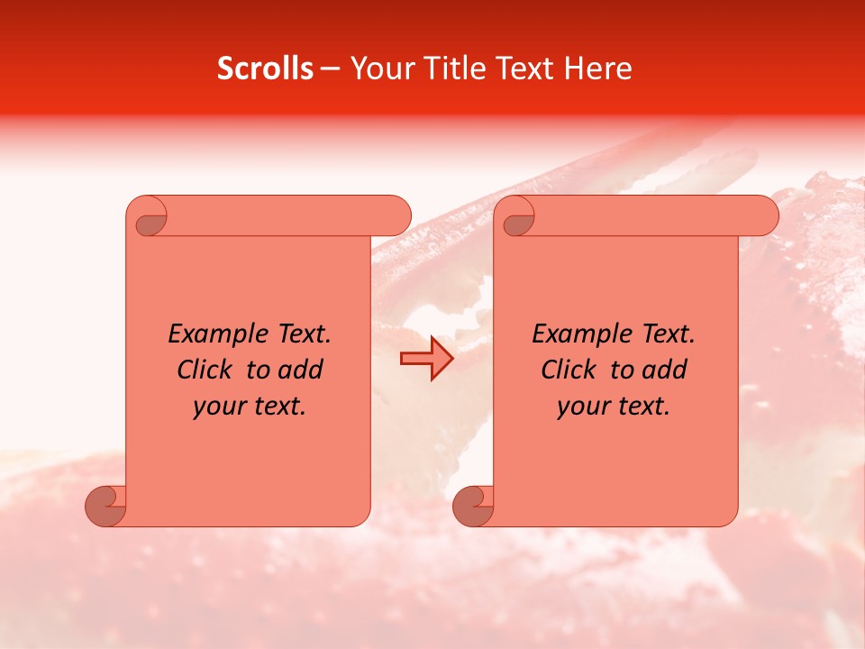 Snow Crab Legs On White Background Focus On Claw PowerPoint Template