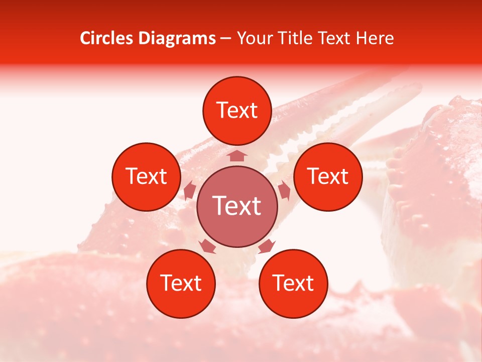 Snow Crab Legs On White Background Focus On Claw PowerPoint Template