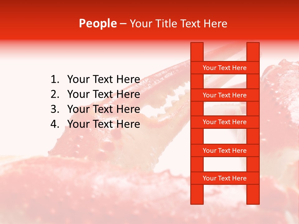 Snow Crab Legs On White Background Focus On Claw PowerPoint Template