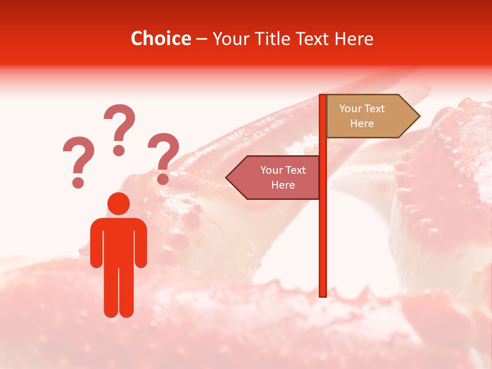 Snow Crab Legs On White Background Focus On Claw PowerPoint Template