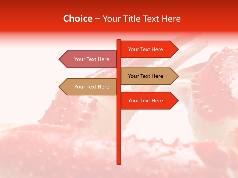 Snow Crab Legs On White Background Focus On Claw PowerPoint Template